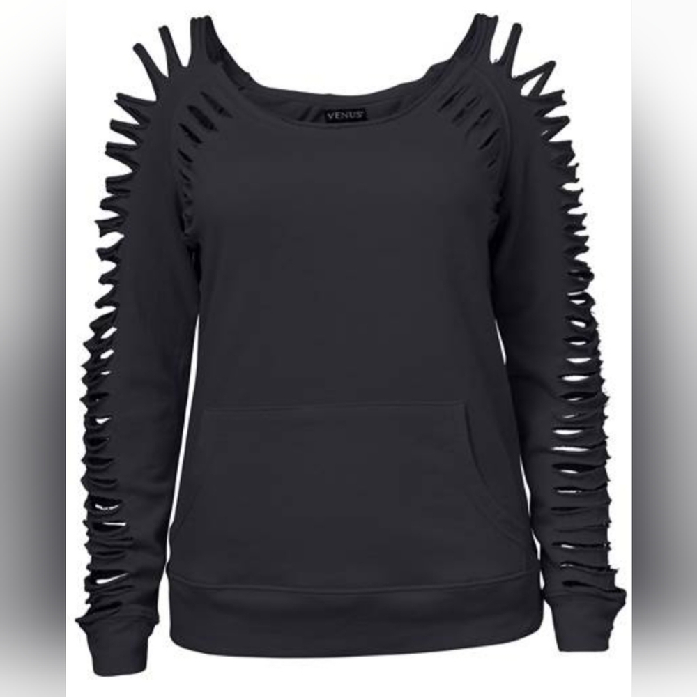 Sweatshirt with Slash Details - NWOT